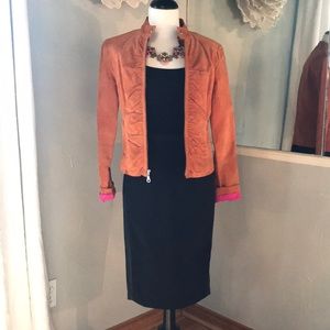 Orange Suede Leather Jacket
